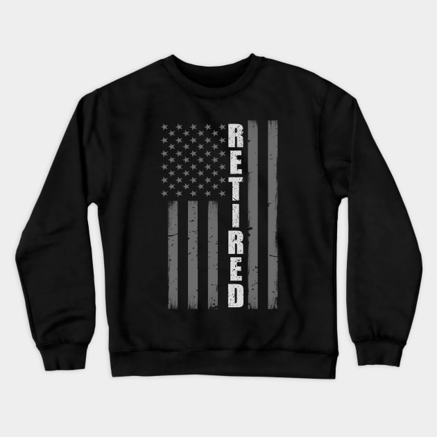 Retired Corrections Officer Gift - Thin Silver Line Flag Crewneck Sweatshirt by bluelinemotivation